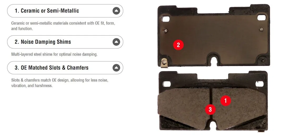 MGD1080CH – R/M BRAKES Brake Pad, OE Replacement Ceramic Includes Mounting Hardware - view 3